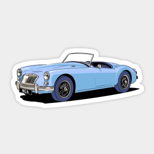 Classic MG MGA Roadster in light blue Sticker